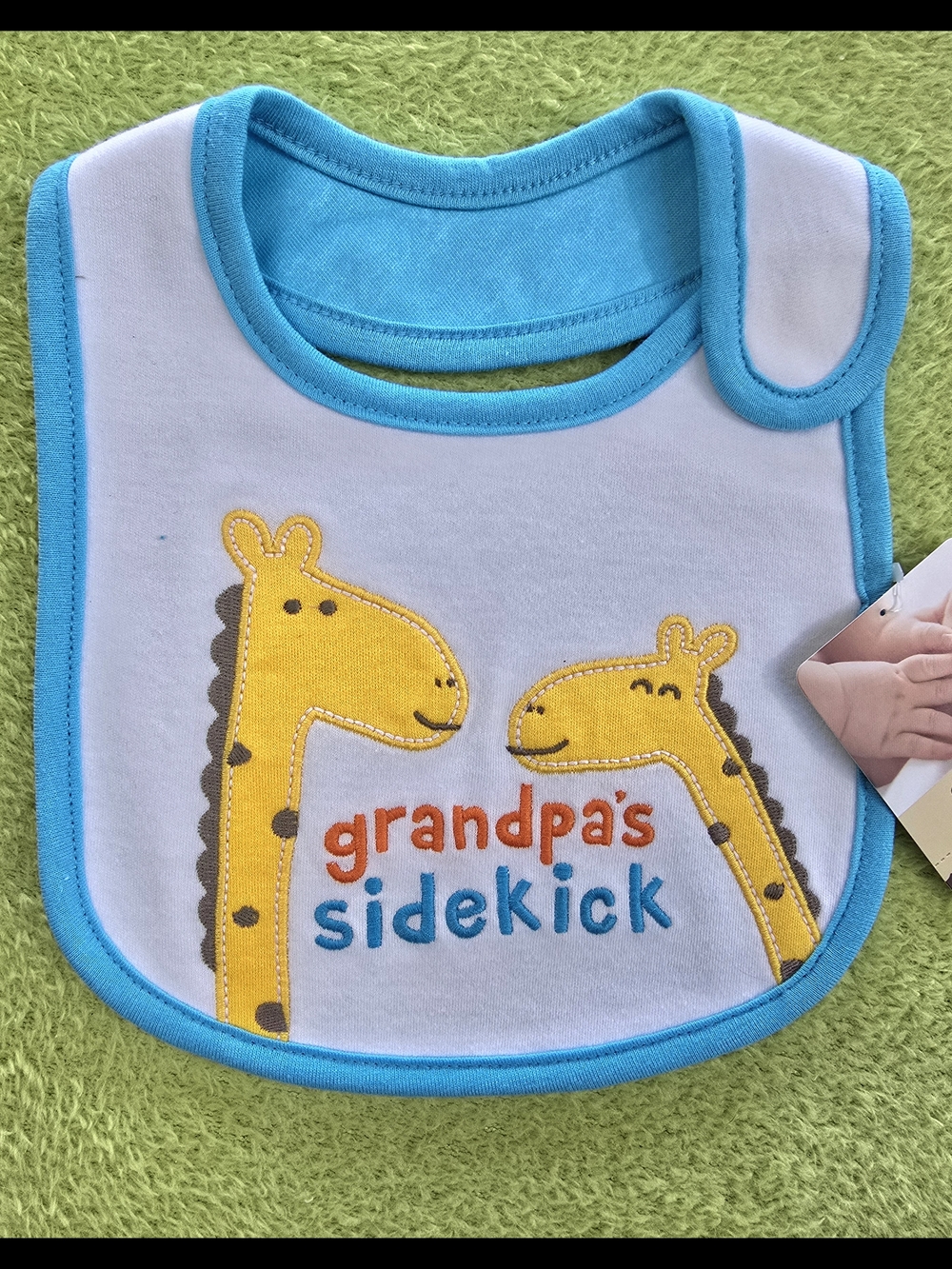 NWT Baby BOYS & GIRLS - BIB GRANDPA'S SIDEKICK - BIB - GIRAFFE - CARTERS (M3)